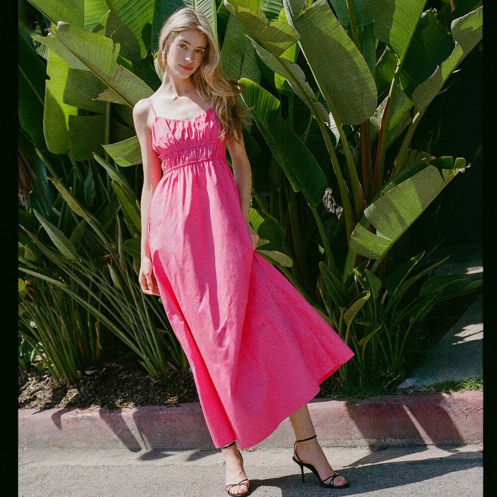 Poplin Ruched Maxi Dress FRENCH CONNECTION